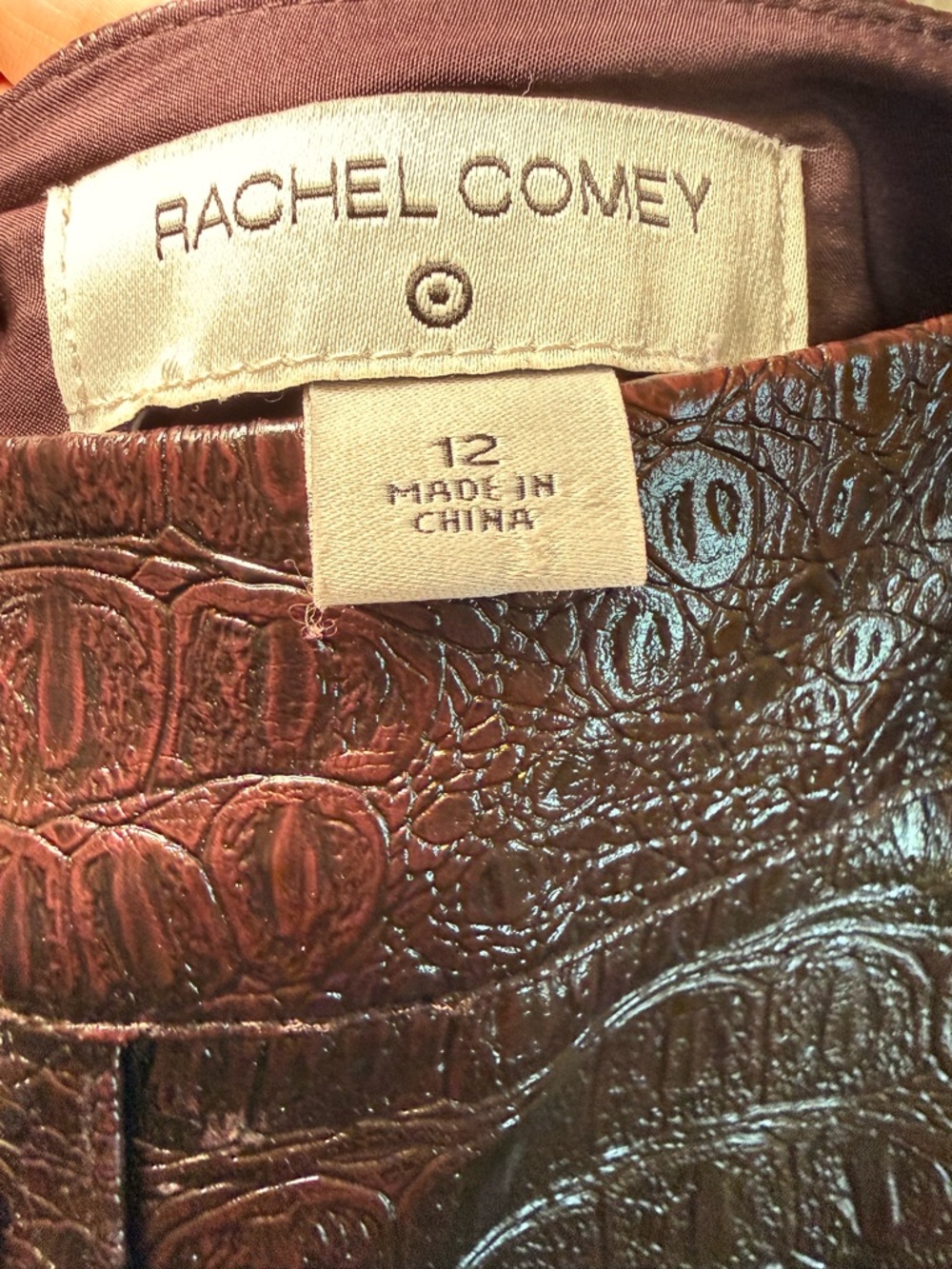 Rachel Comey Faux Croc Button-Front Midi Skirt — Dark Chocolate Brown /Deep Wine - Picture 5 of 9